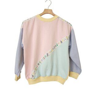 Vintage Magnet Pastel Colorblock Crewneck Sweatshirt Ski Winter Cabincore Cute
